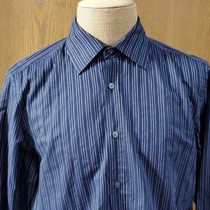 Hugo boss navy blue pin striped dress shirt excellent condition